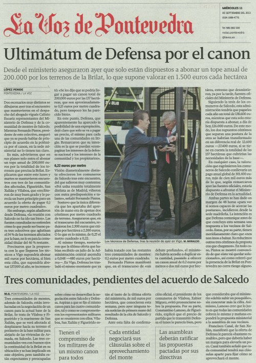 La Voz, 11 de setembro de 2013.