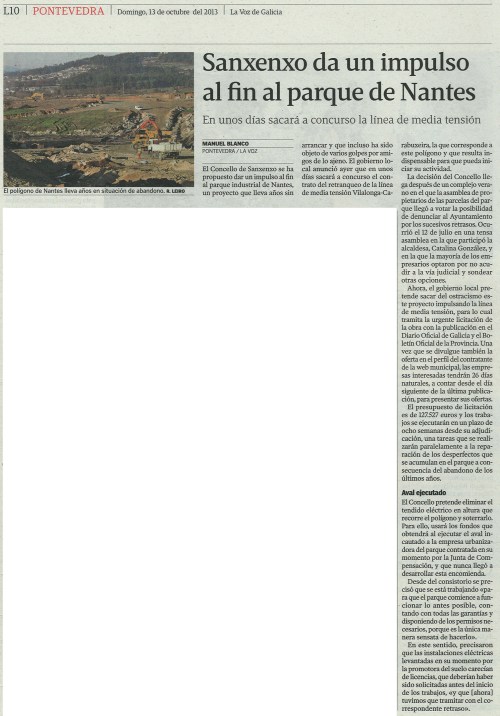 13 de outubro de 2013, La Voz.