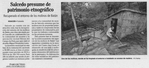 Faro de Vigo, 3 de outubro de 2013.