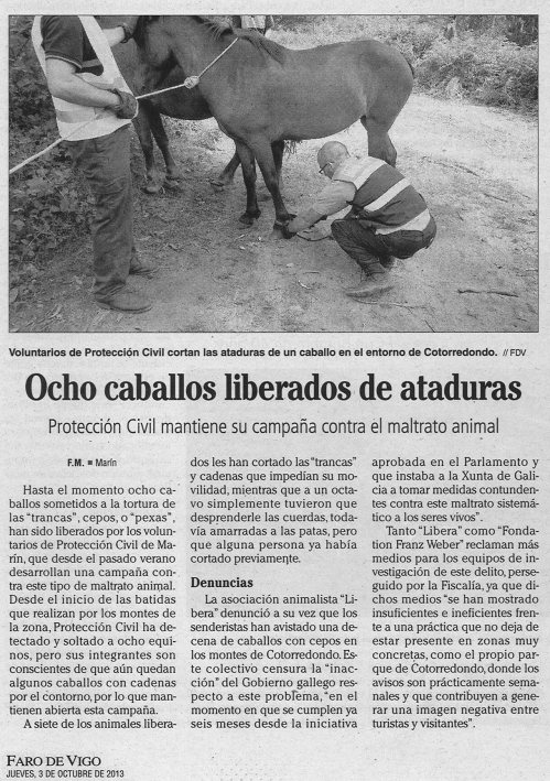 Faro de Vigo, 3 de outubro de 2013.