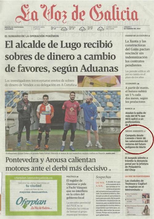 La Voz, 1 de febreiro de 2014.