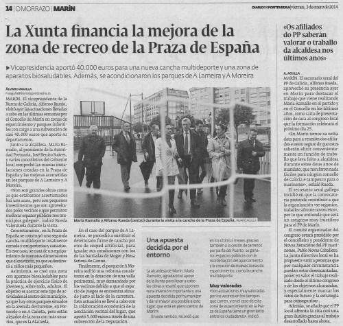 Diario de Pontevedra, 3 de xaneiro de 2014.