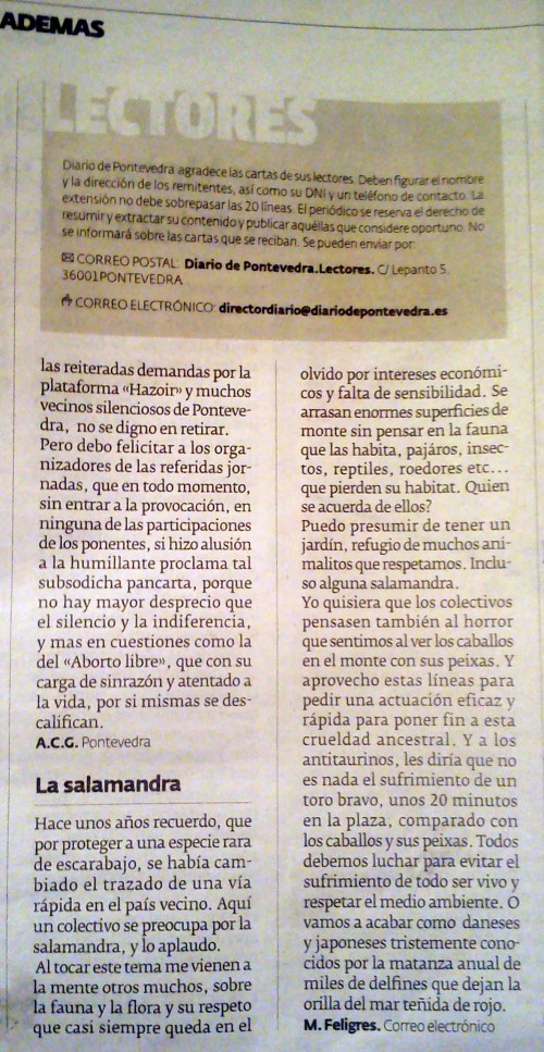 Diario de Pontevedra, 8 de febreiro de 2014.