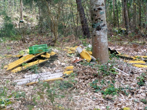Verquido contaminante na baixada dende a lagoa de Castiñeiras.
