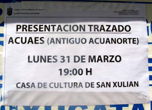 ACUAES presenta o trazado da rede de abastecemento.