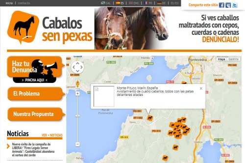 Mapa de senpexas.info na zona do Pituco.