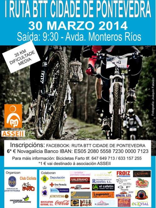 Cartaz da Ruta BTT Cidade Pontevedra.
