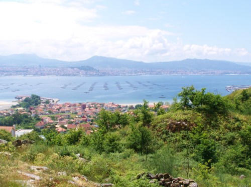 Vista da ría de Vigo dende os Montes de Meira, Moaña.