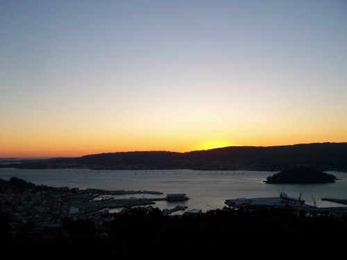 Solpor dende o Alto do Pornedo.