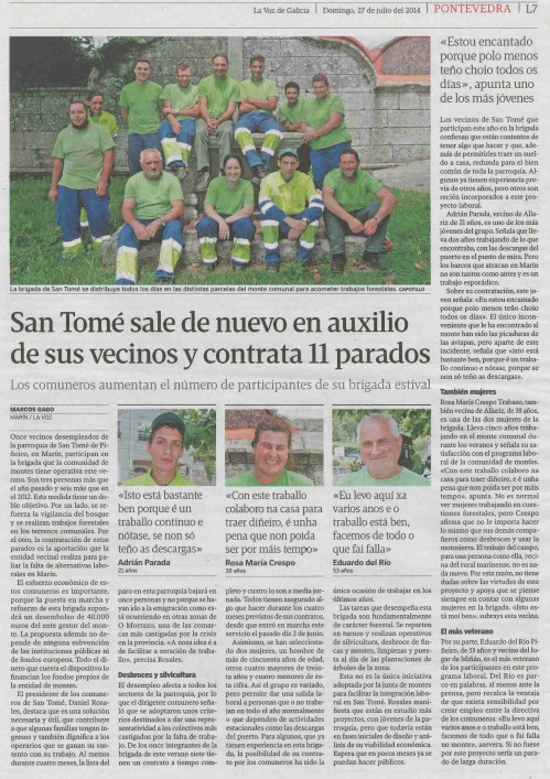 La Voz, 27 de xullo de 2014.