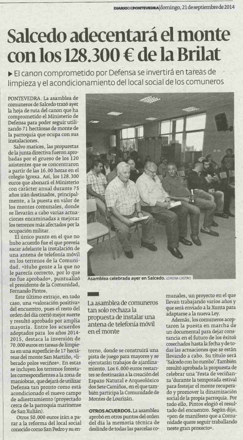 Diario, 21 de setembro de 2014.