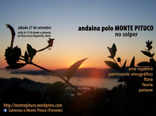 Esta tarde, andaina polo Monte Pituco no solpor