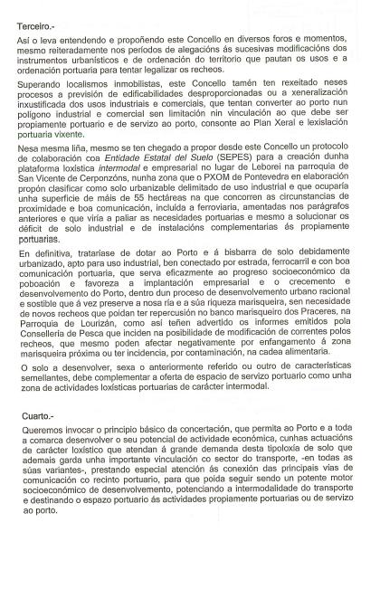 Carta do alcalde de Pontevedra.