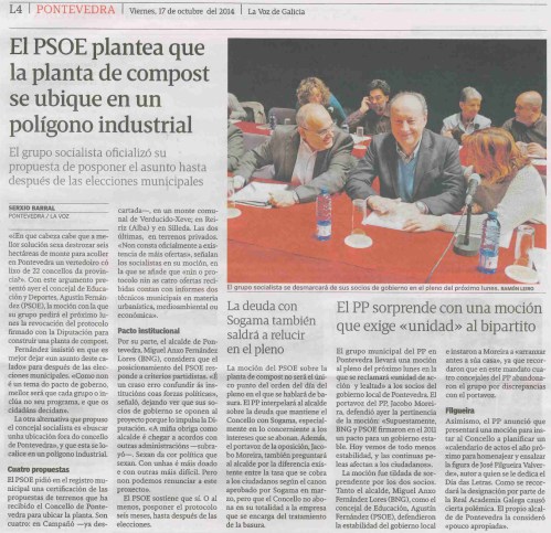 La Voz, 17 de outubro de 2014.