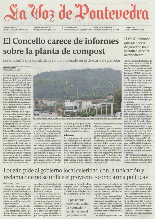 La Voz, 26 de outubro de 2014.