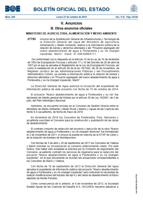 BOE 27/10/14_Acuaes