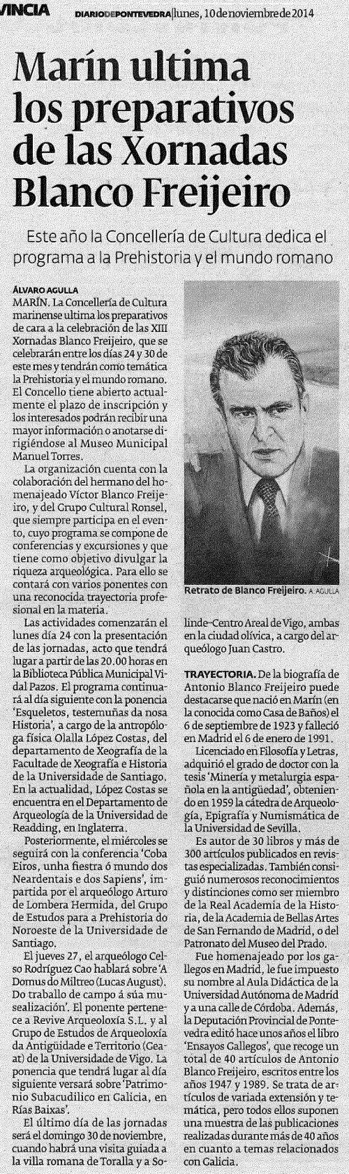 Diario, 10 de novembro 2014.