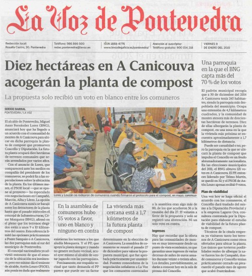 La Voz, 9 de xaneiro 2015.