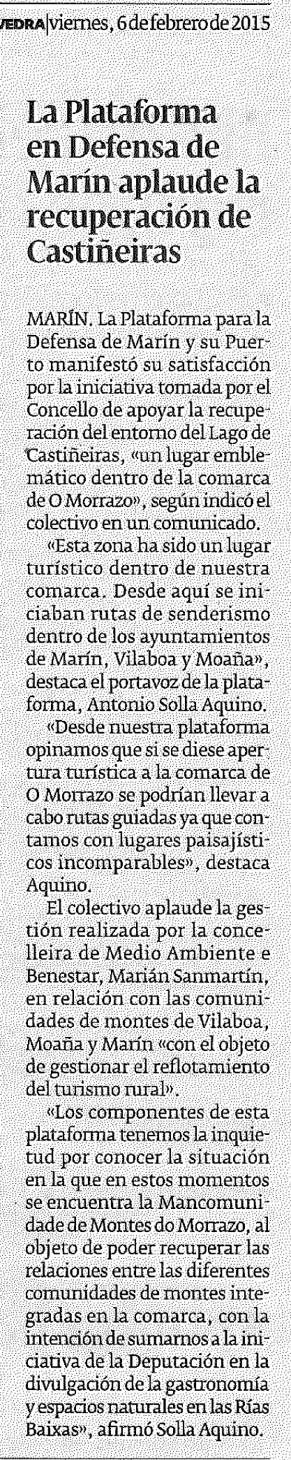 Diario, 6 febreiro 2015.