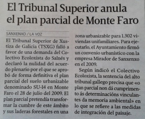 La Voz, 18 febreiro 2015.