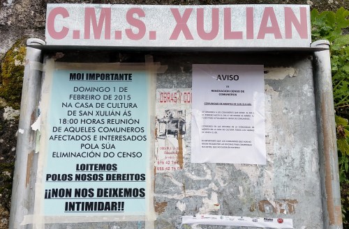 Panel informativo da Comunidade de Montes de San Xulián.