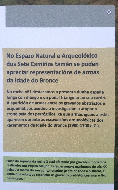 Panel explicativo nos petroglifos de Pornedo.