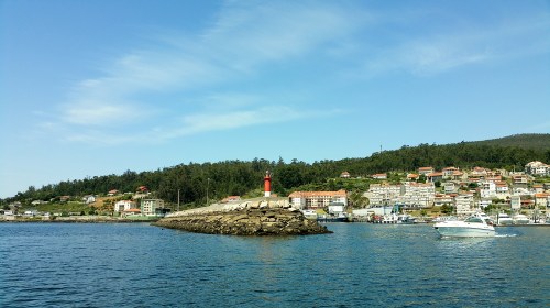 Navegando pola ría de Pontevedra.