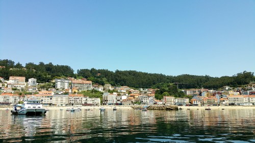 Navegando pola ría de Pontevedra.