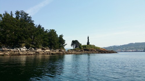 Navegando pola ría de Pontevedra.