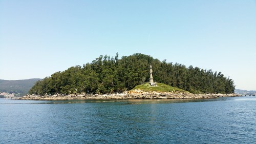 Navegando pola ría de Pontevedra.