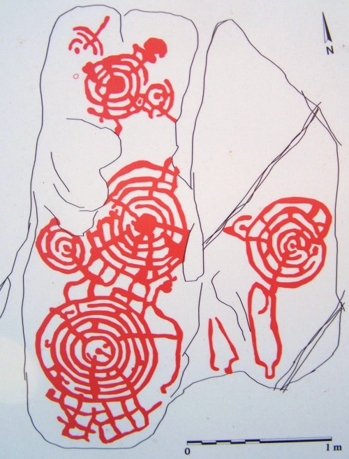 Debuxo da rocha nº1 dos petroglifos do Pornedo