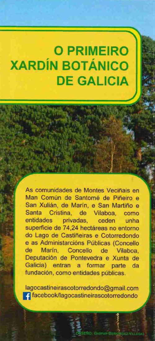 Tríptico informativo da Fundación Lago Castiñeiras.