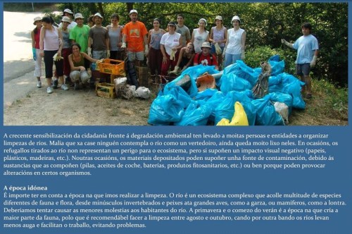Limpeza dos ríos, por Adega.