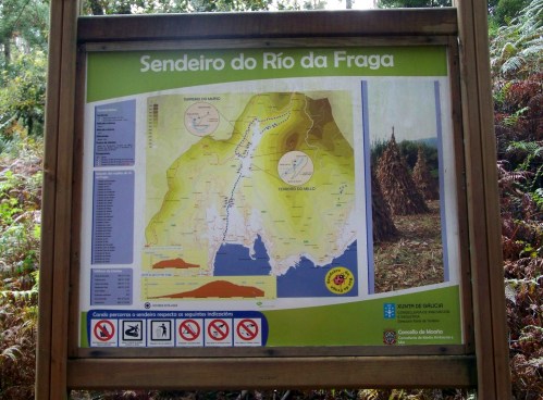 Panel informativo do Río da Fraga.