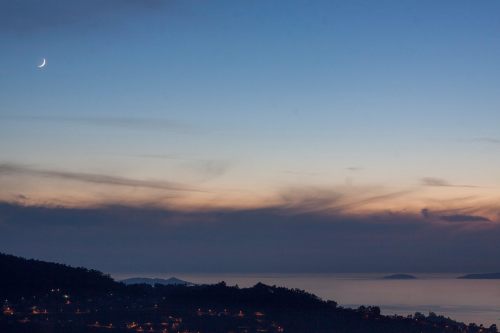 Solpor dende o Monte Pornedo (foto, Antonio Costa).