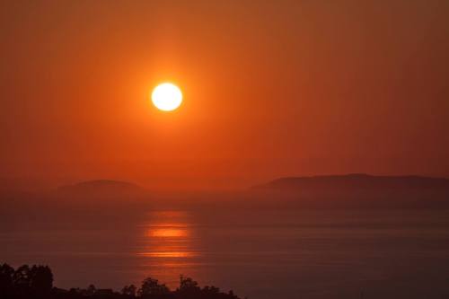 Solpor dende o Monte Pornedo (foto, Antonio Costa).