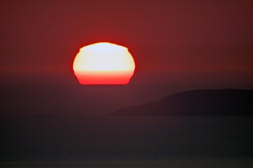 Solpor dende o Monte Pornedo (foto, Antonio Costa).