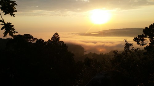 Solpor dende o castro da Subidá