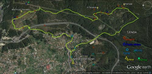 Ruta polos montes de San Xulián (plano, Paulo Troitiño)