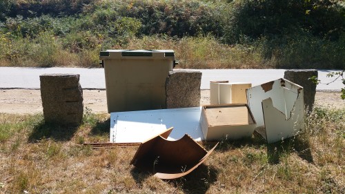 Verquido de enseres vellos na arboreda do Pituco