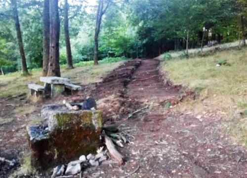 Rede de sendeiros interiores no recinto do lago