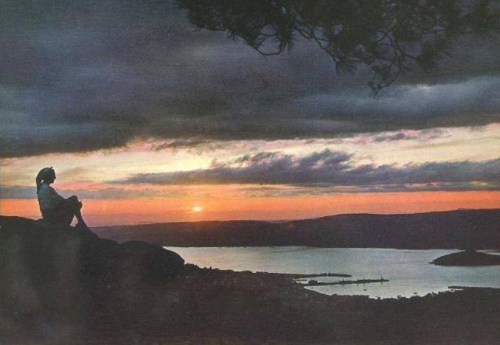 Vista da ría dende o miradoiro do Pornedo, anos 60-70