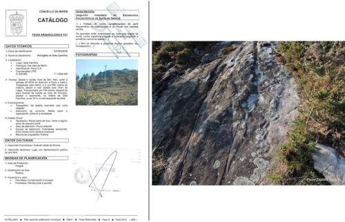 Pifias do catálogo arqueolóxico do PXOM: Sete Camiños.