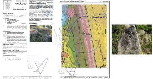 Pifias do catálogo arqueolóxico do PXOM: Pinal de Caeiro.