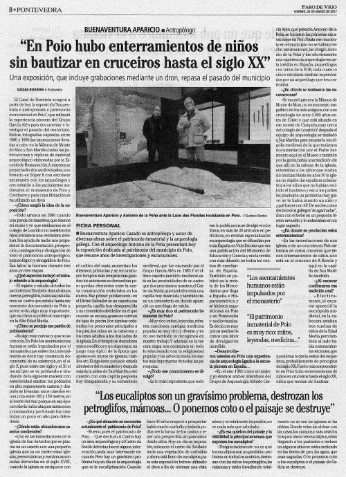 Faro, 24 marzo 2017. Entrevista Buenaventura Aparicio