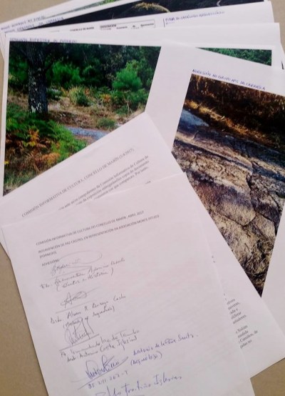 Dossier entregado na Comisión de Cultura e sinaturas de apoio de profesionais e expertos