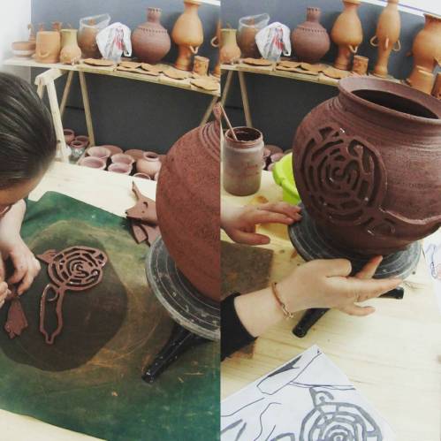 Os petróglifos do Pornedo, en cerámira, por Alén das Olas