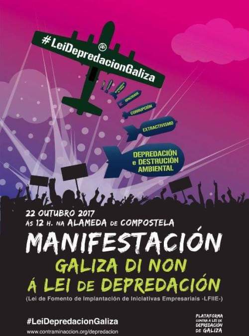 Manifestación contra a lei de depredación de
