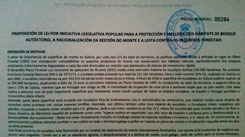 Sinaturas de apoio á ILP polo bosque autóctono