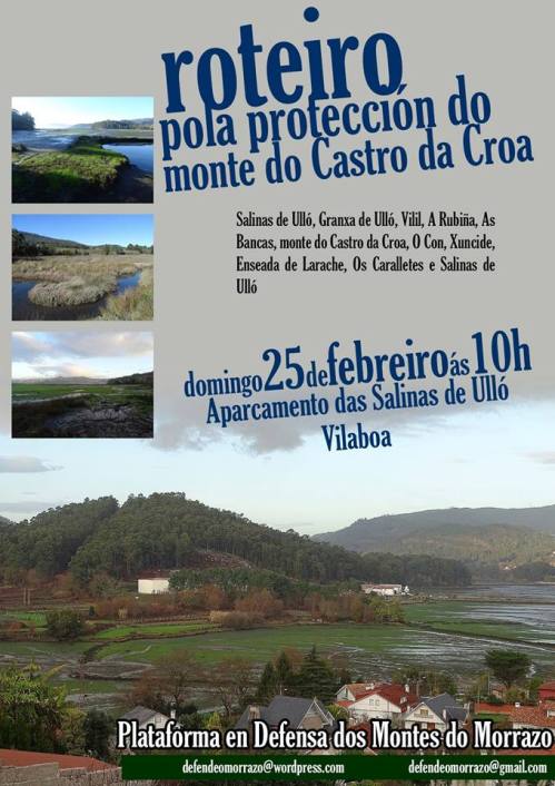 Ruta da Plataforma en Defensa dos Montes do Morrazo pola protección do monte do Castro da Croa, en Vilaboa